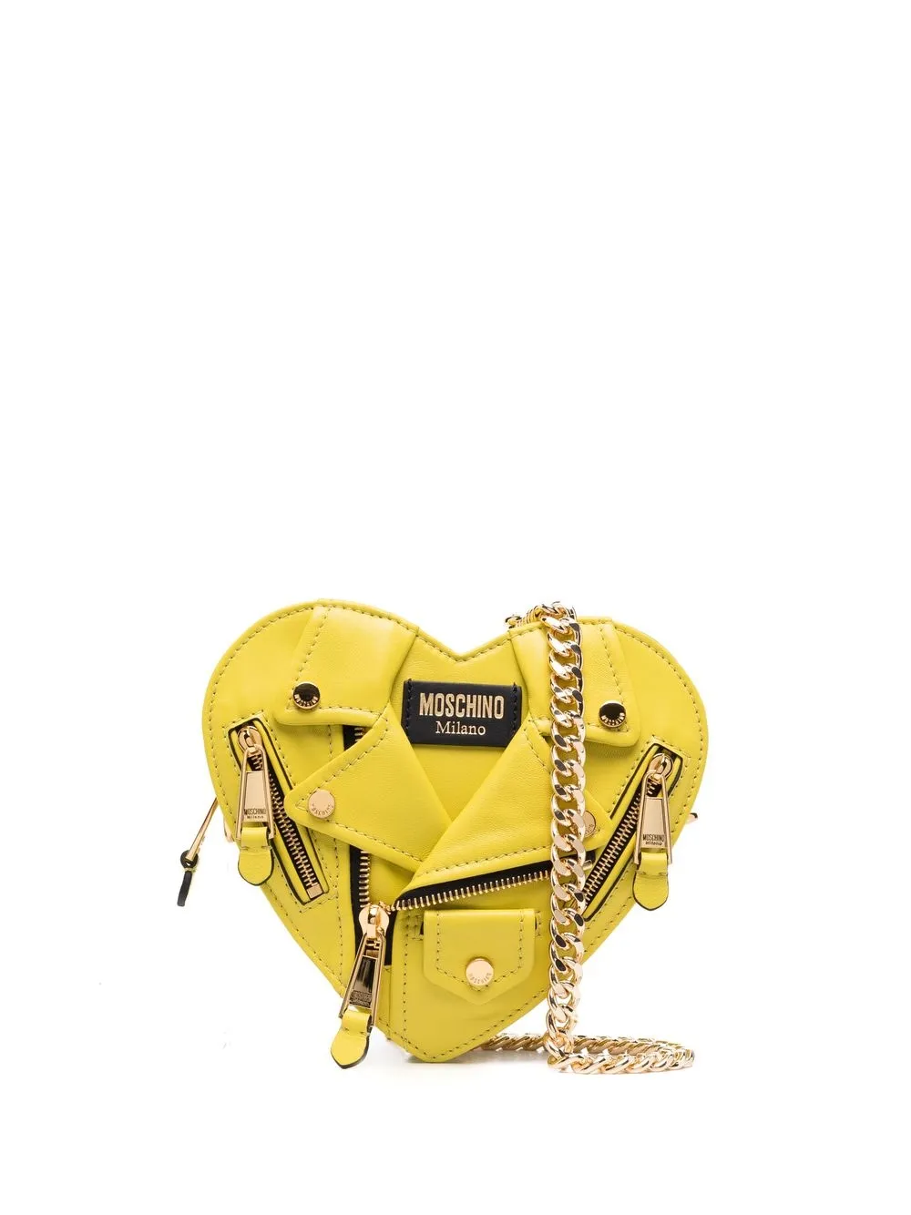 

Moschino heart-shaped logo clutch bag - Green