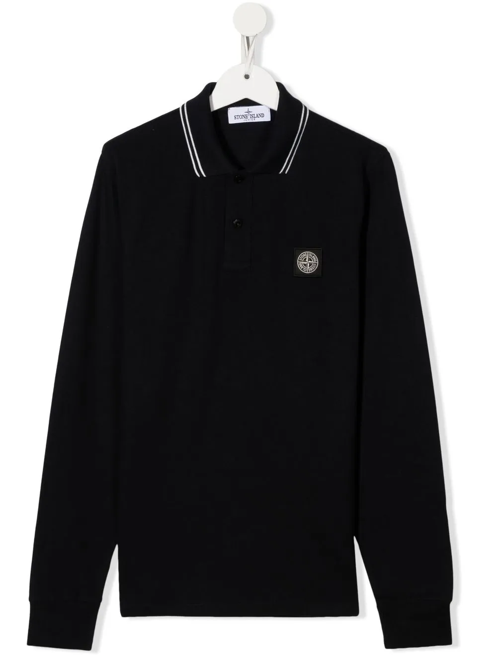 

Stone Island Junior playera tipo polo con parche del logo - Azul