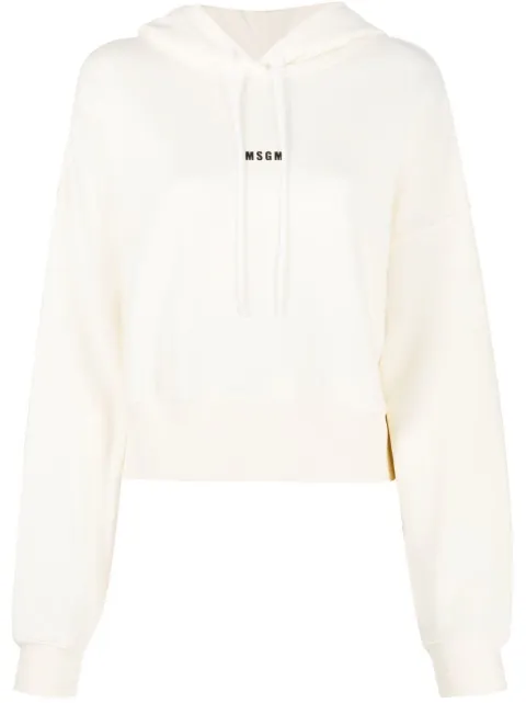 MSGM hoodie crop à logo imprimé