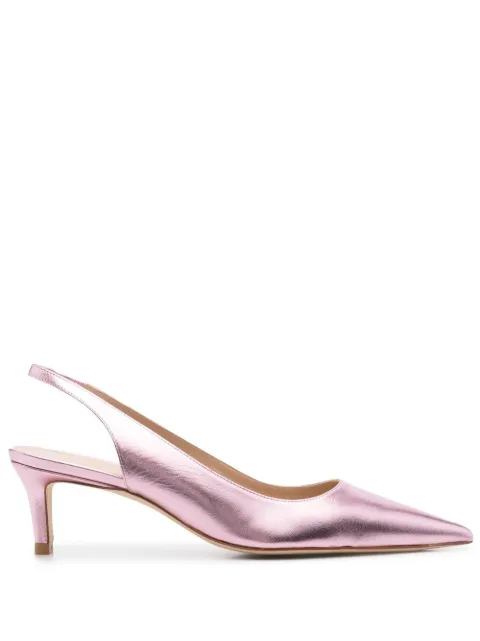 Stuart Weitzman zapatillas con puntera en punta y efecto metalizado 