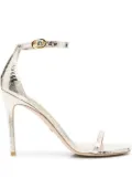 Stuart Weitzman metallic-effect snakeskin-effect sandals - Yellow