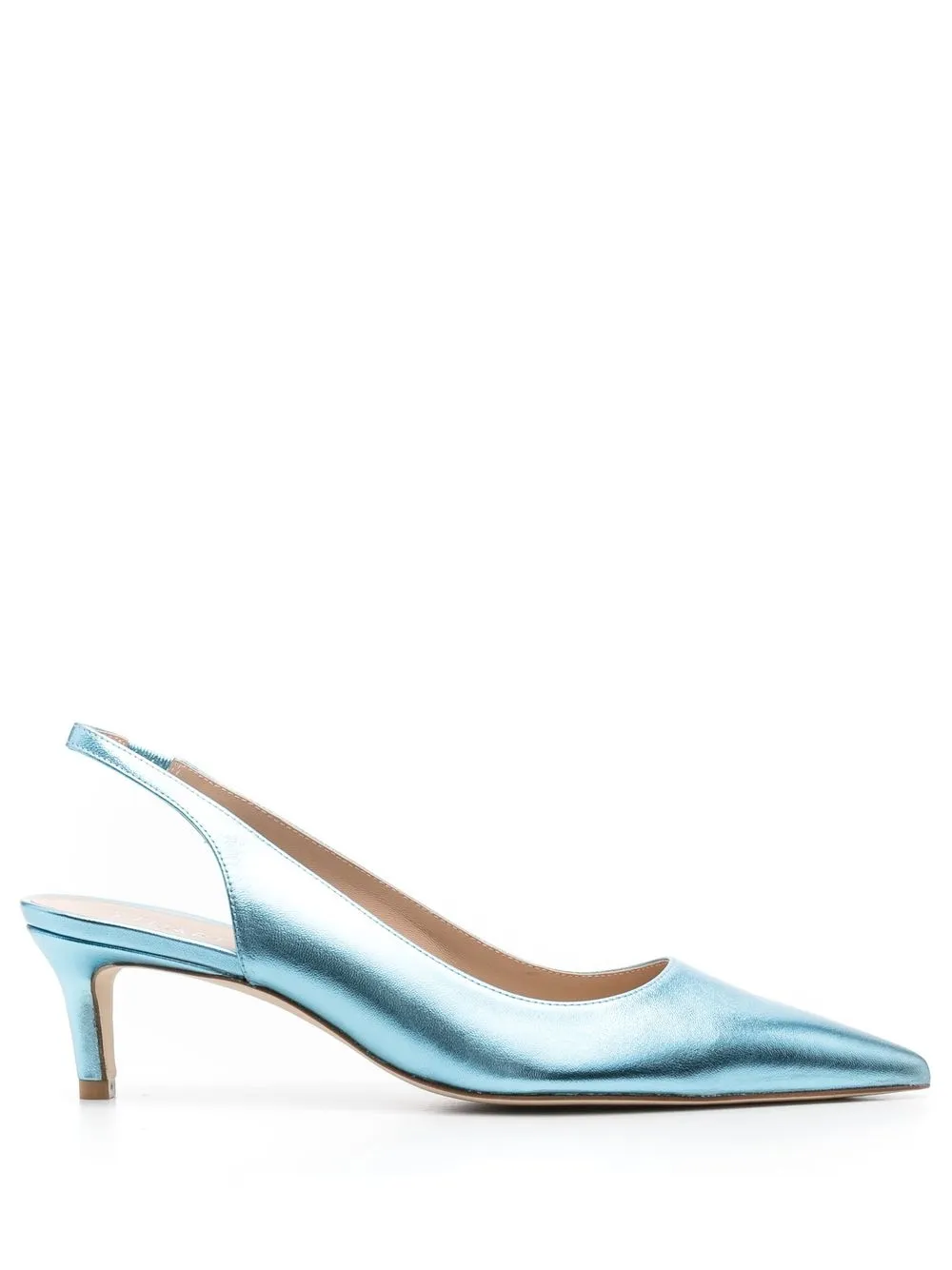 

Stuart Weitzman metallic-effect pointed pums - Blue