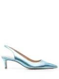 Stuart Weitzman metallic-effect pointed pums - Blue