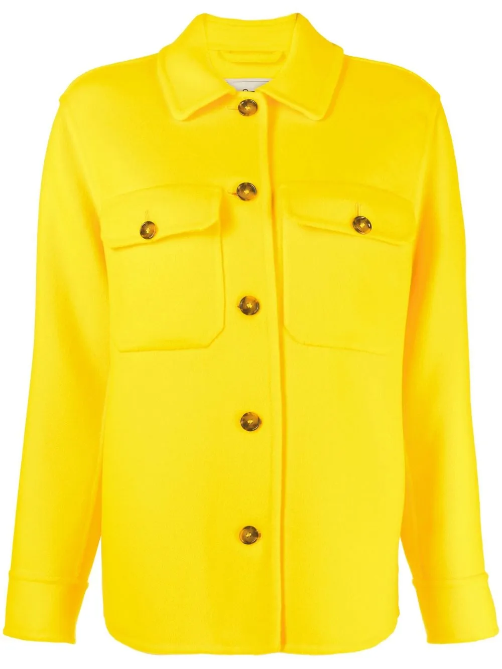 Shop Woolrich Virgin-wool Shirt Jacket In Yellow