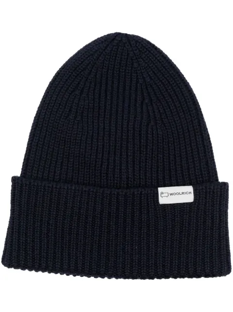 Woolrich logo-tag ribbed beanie