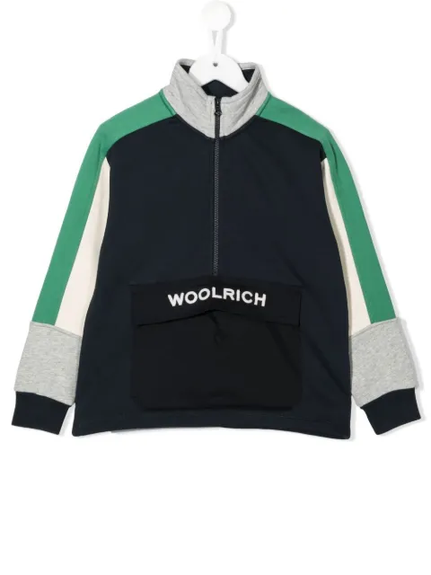 Woolrich Kids sudadera con logo bordado