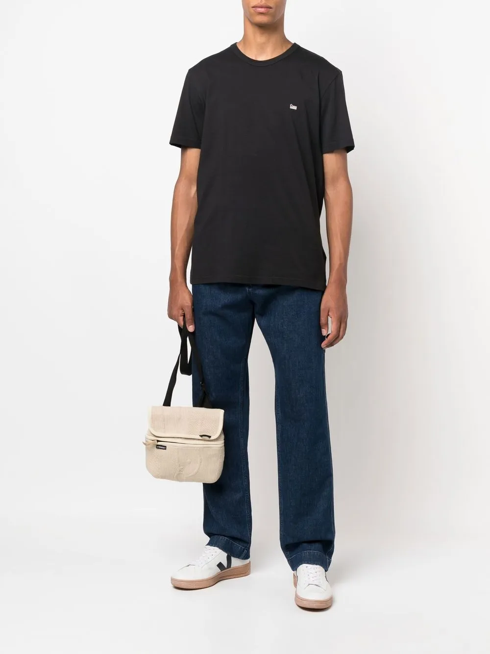 Woolrich T-shirt met geborduurde schapen - Zwart