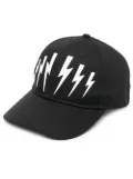 Neil Barrett Thunderbolt-print cap - Black