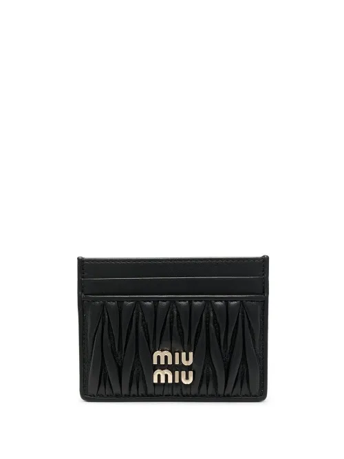 Porte-cartes à effet tressé - Miu Miu - Modalova