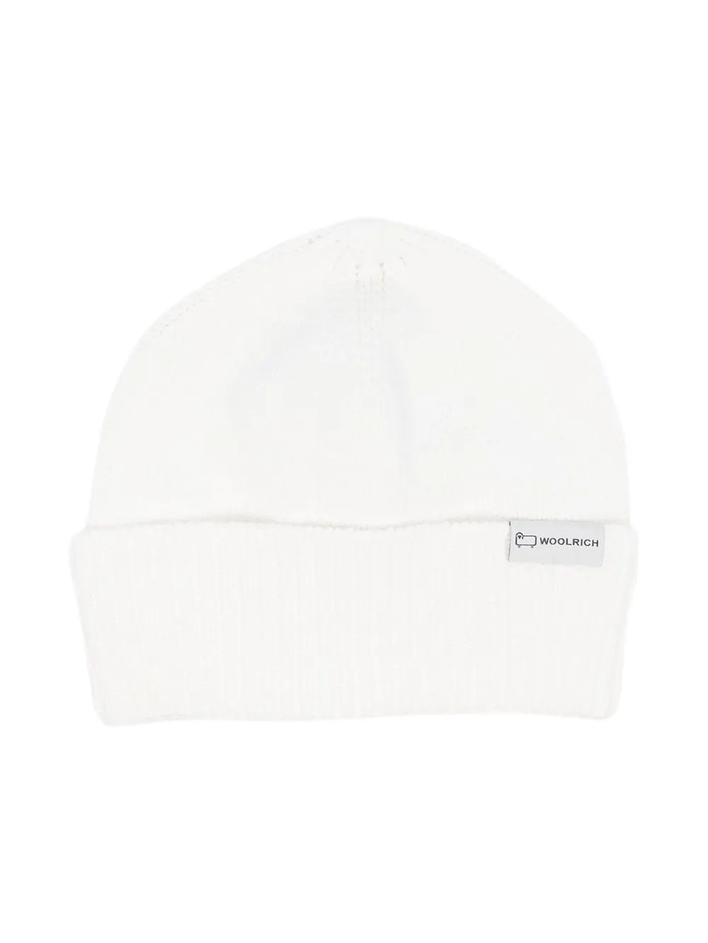 

Woolrich Kids logo-patch knitted beanie - White