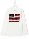 Woolrich Kids organic flag logo T-shirt - White