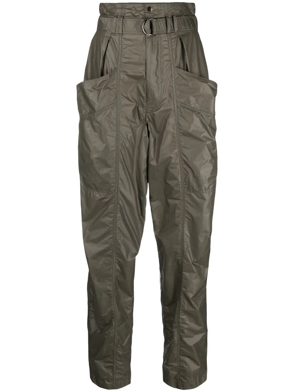 

Isabel Marant pantalones tapered con cintura paperbag - Verde