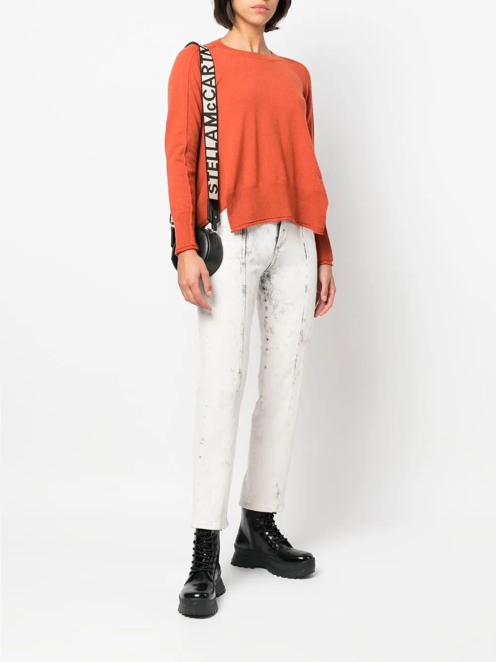 Stella McCartney Trui met watervalhals - Oranje