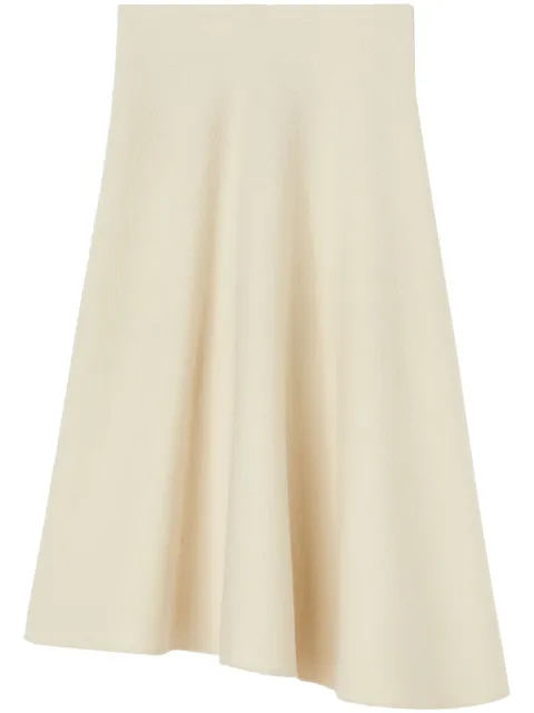 Jil Sander fluted A-line wool skirt