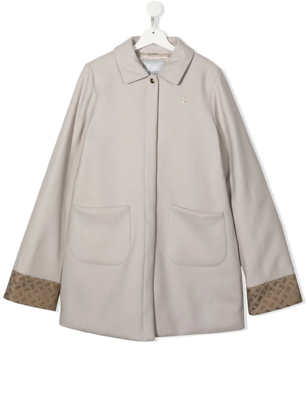 

Herno Kids concealed-front fastening peacoat - Neutrals