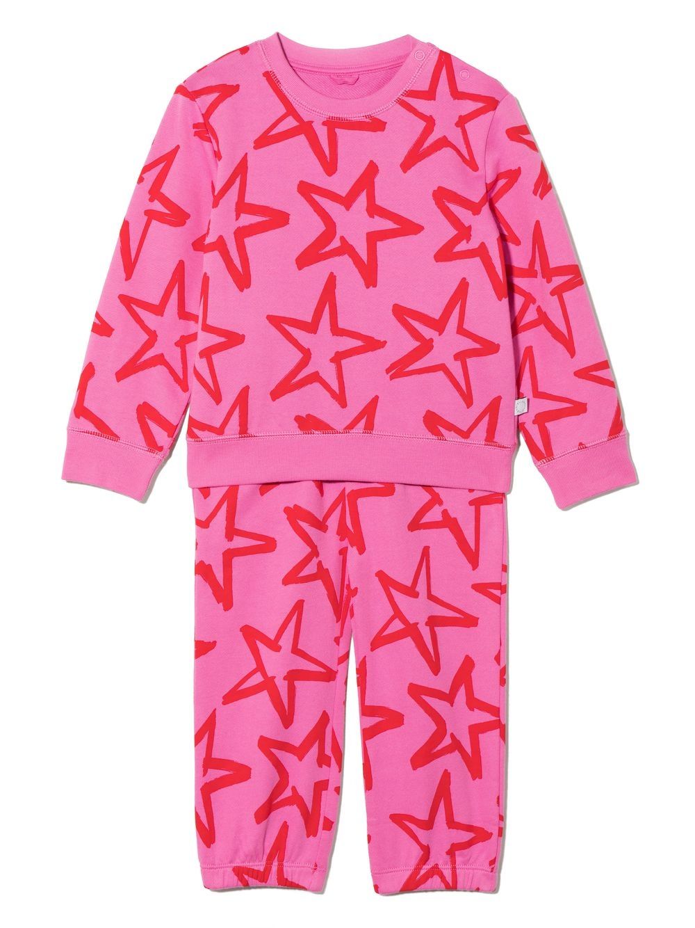 Stella Mccartney Babies' Star-print Cotton Tracksuit Set In Pink