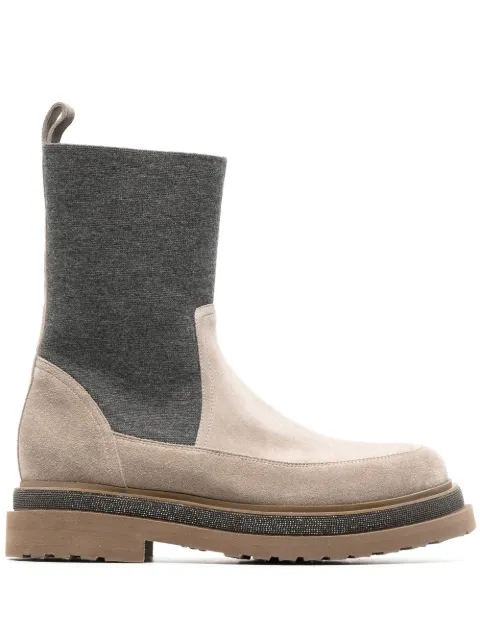 Brunello Cucinelli suede Chelsea boots