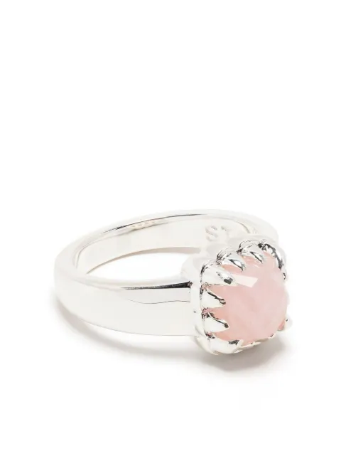 Stolen Girlfriends Club Baby Claw Ring mit Rosenquarz