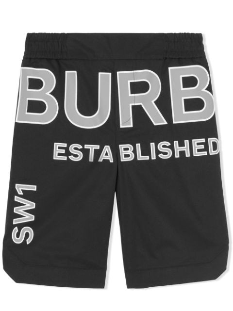 Burberry Kids - Horseferry print panelled cotton shorts