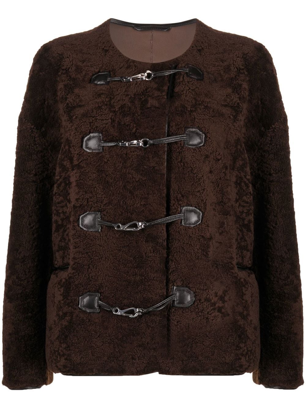 TOTEME teddy shearling clasp jacket
