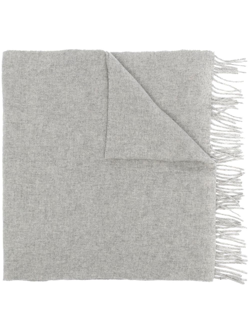 TOTEME fringe-edge virgin wool scarf - Grey