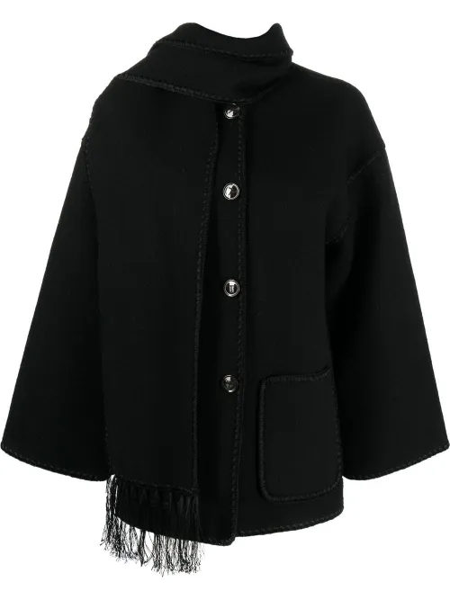Veste brodée à détail d'écharpe - TOTEME - Modalova