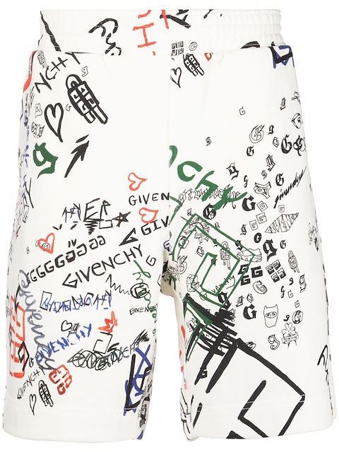 Givenchy graphic logo-print track shorts