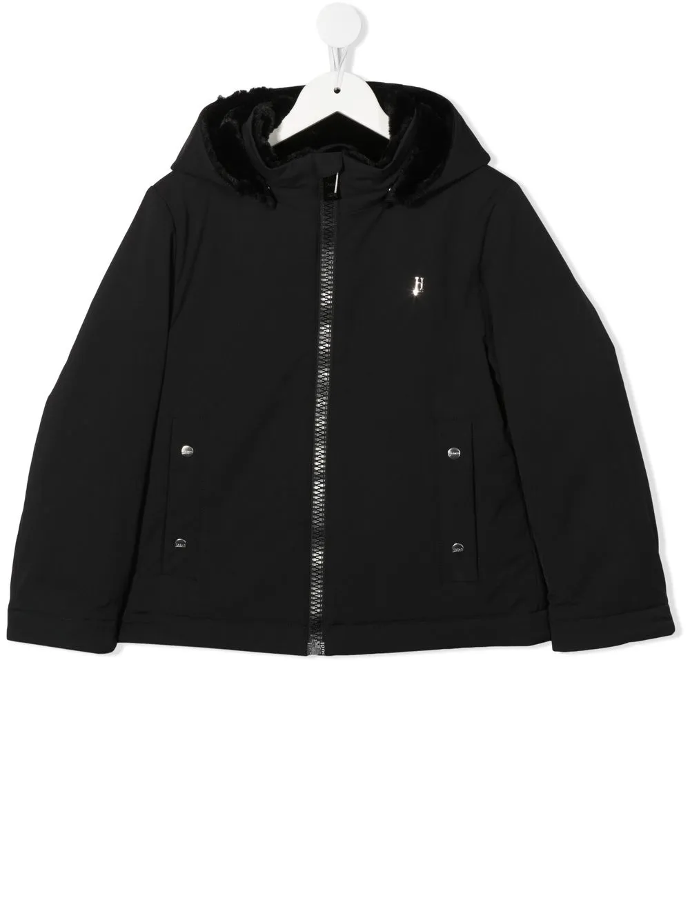 

Herno Kids logo-plaque hooded jacket - Black