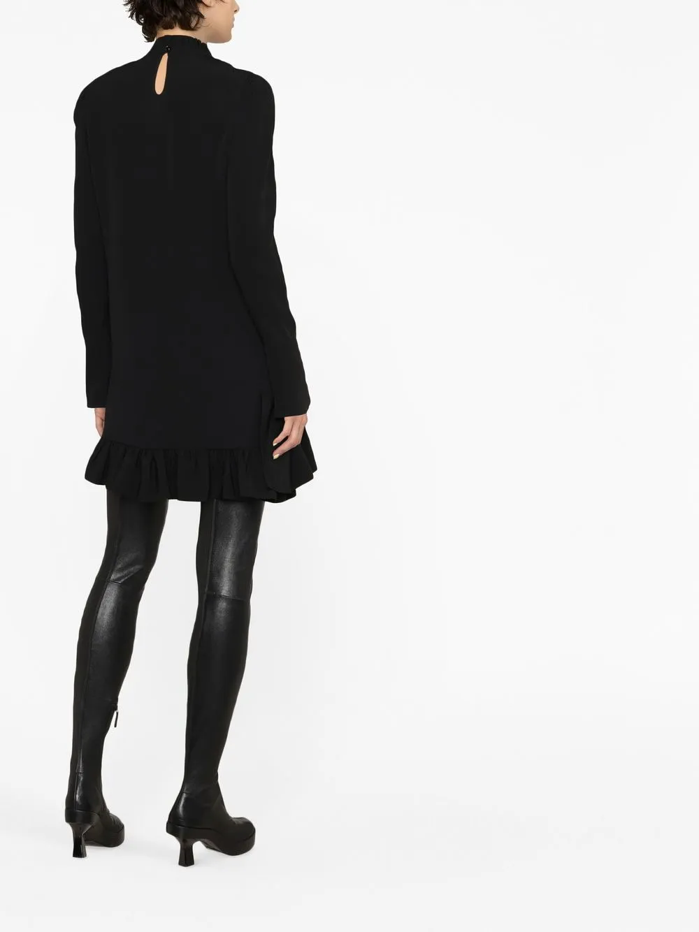  Rabanne Minikleid Mit Rüschensaum   Schwarz 