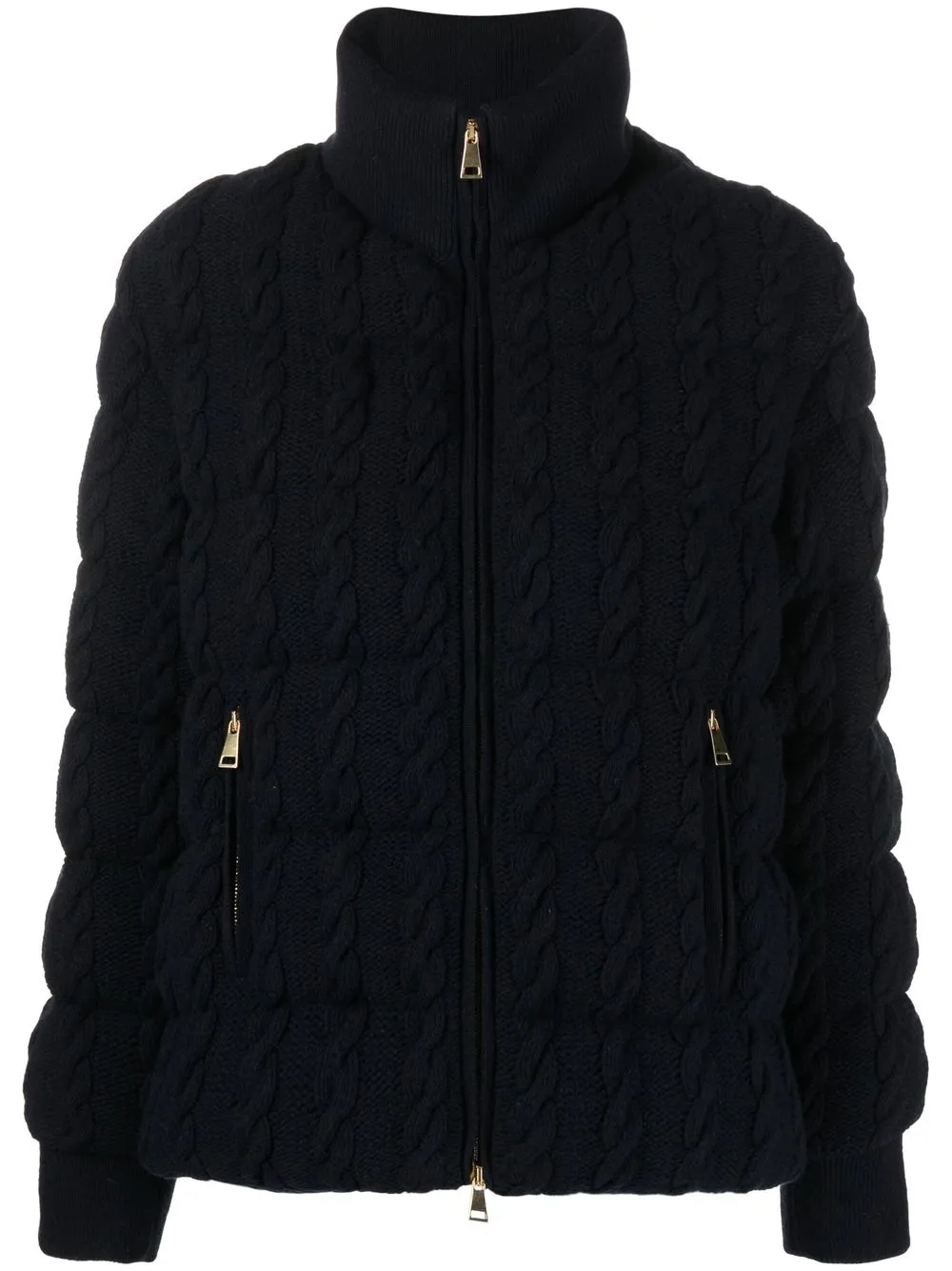 

Moncler chamarra capitonada en tejido de ochos - Azul