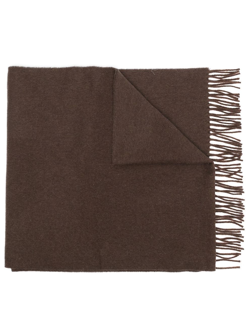 TOTEME fringed-edge virgin wool scarf - Brown