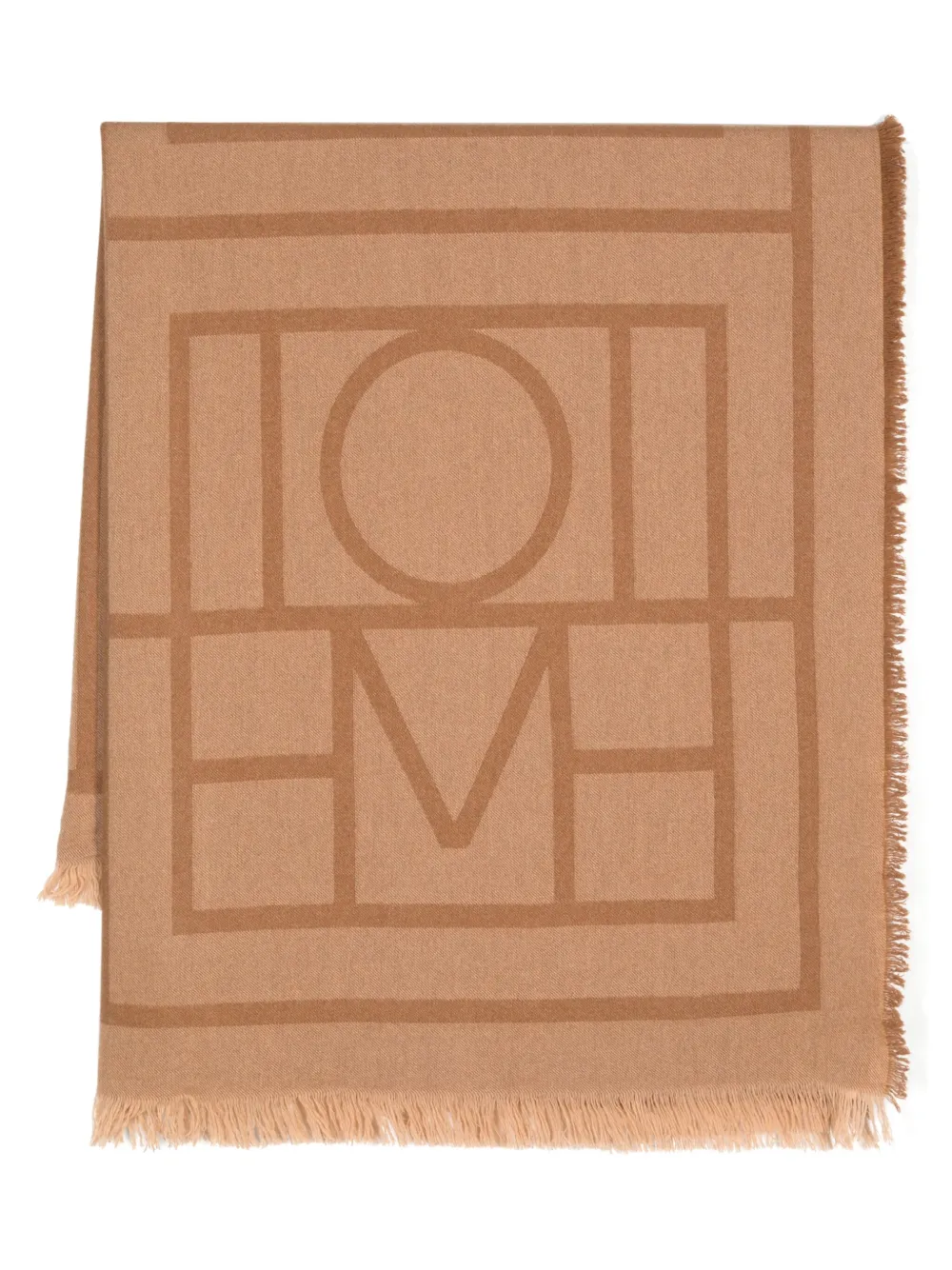 TOTEME monogram-print knit scarf | Brown | Image 1