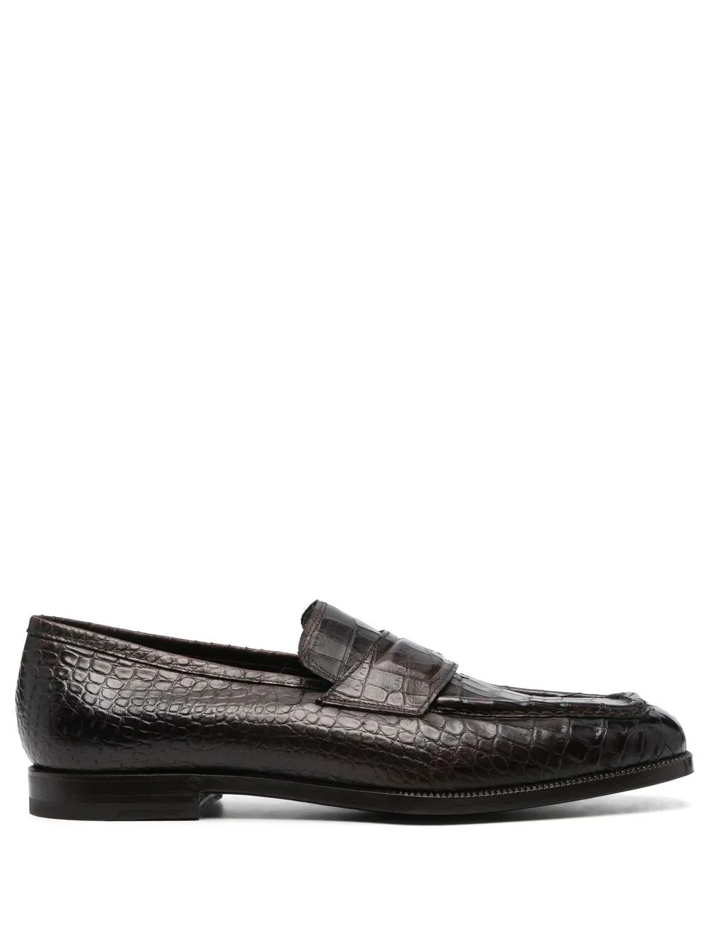 

Lidfort crocodile-embossed leather loafers - Brown