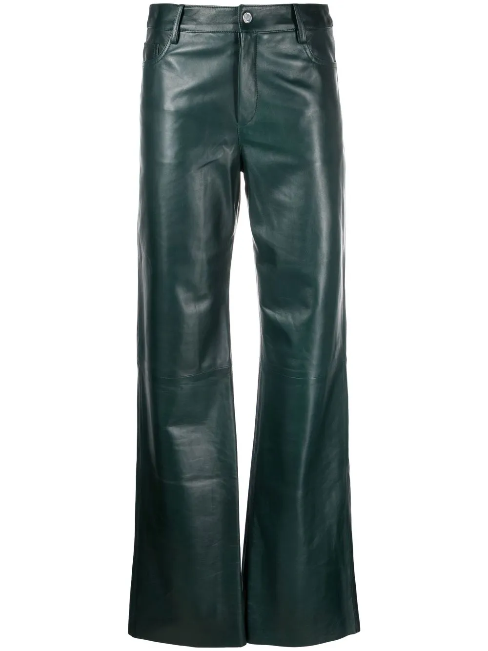 

Drome high-waist leather trousers - Green