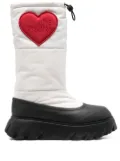 Love Moschino padded heart patch boots - White