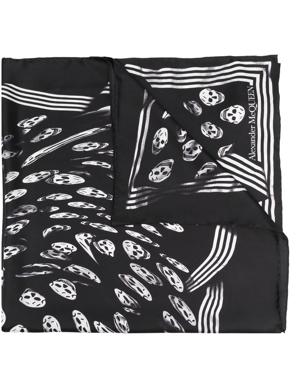 

Alexander McQueen skull-print silk scarf - Black