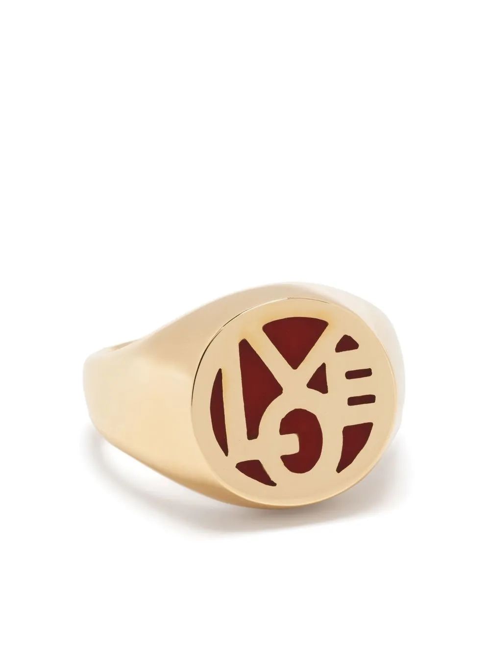 

CADA 18kt pink gold Love enamel signet ring