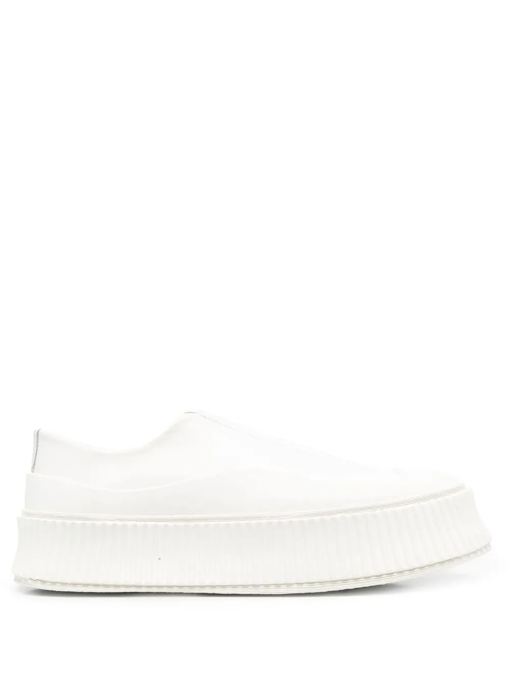 

Jil Sander tenis con plataforma plana - Blanco