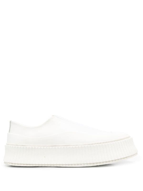 Jil Sander Flatform Leather Sneakers - Farfetch