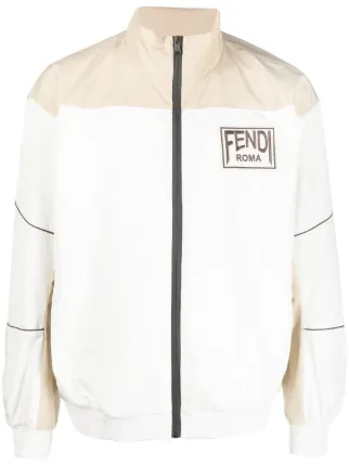 Fendi logo-patch zip-up Sports Jacket 