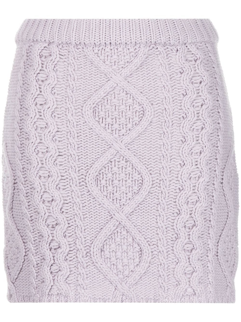 

Rokh cable-knit mid-ride skirt - Purple