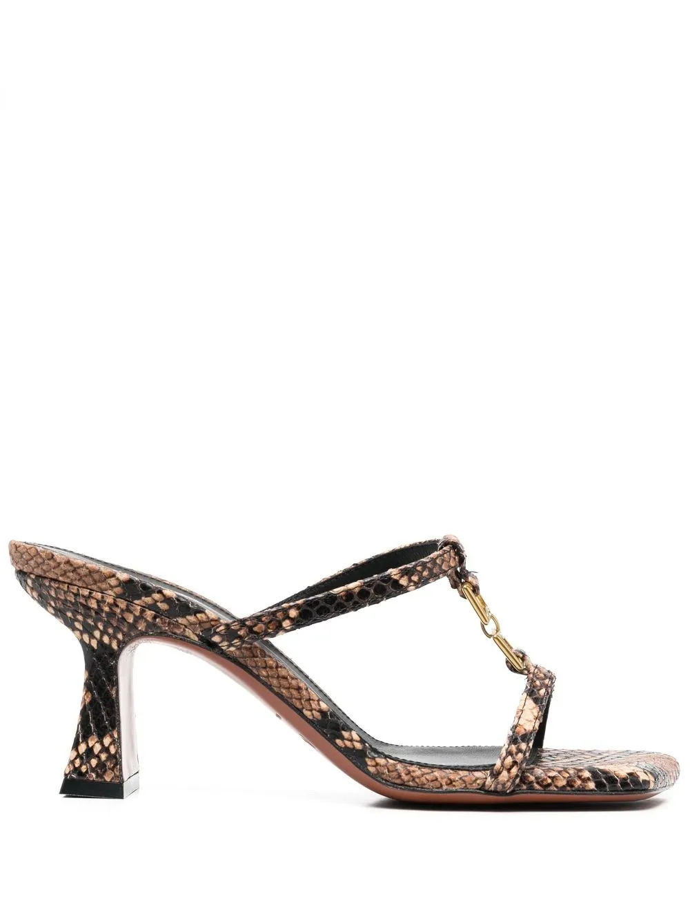 

Manu Atelier Joy 25mm python-print sandals - Brown