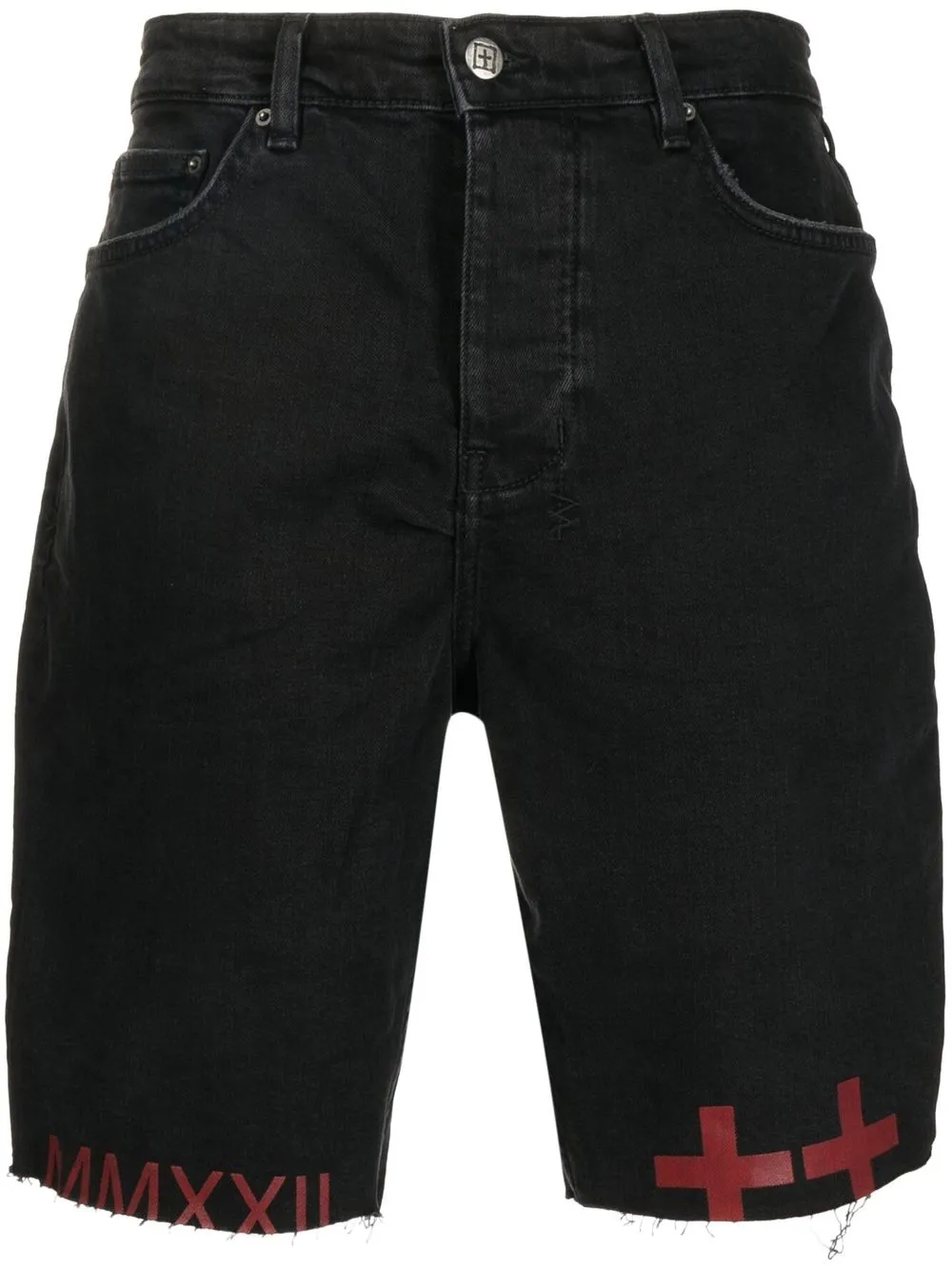 

Ksubi shorts de mezclilla con logo - Negro