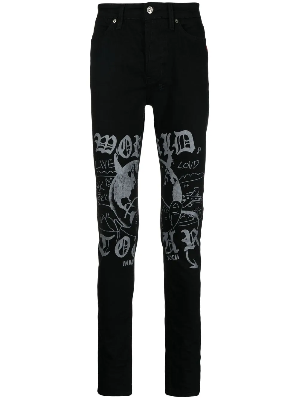 

Ksubi pantalones skinny con estampado gráfico - Negro