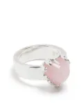 Stolen Girlfriends Club Love Claw rose quartz ring - Pink