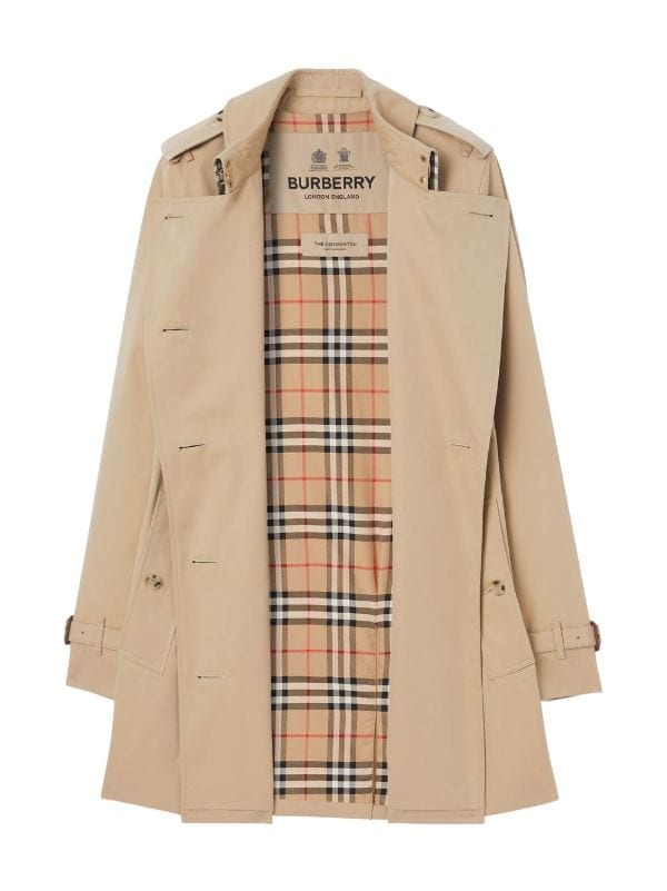Burberry check-panel Trench Coat - Farfetch