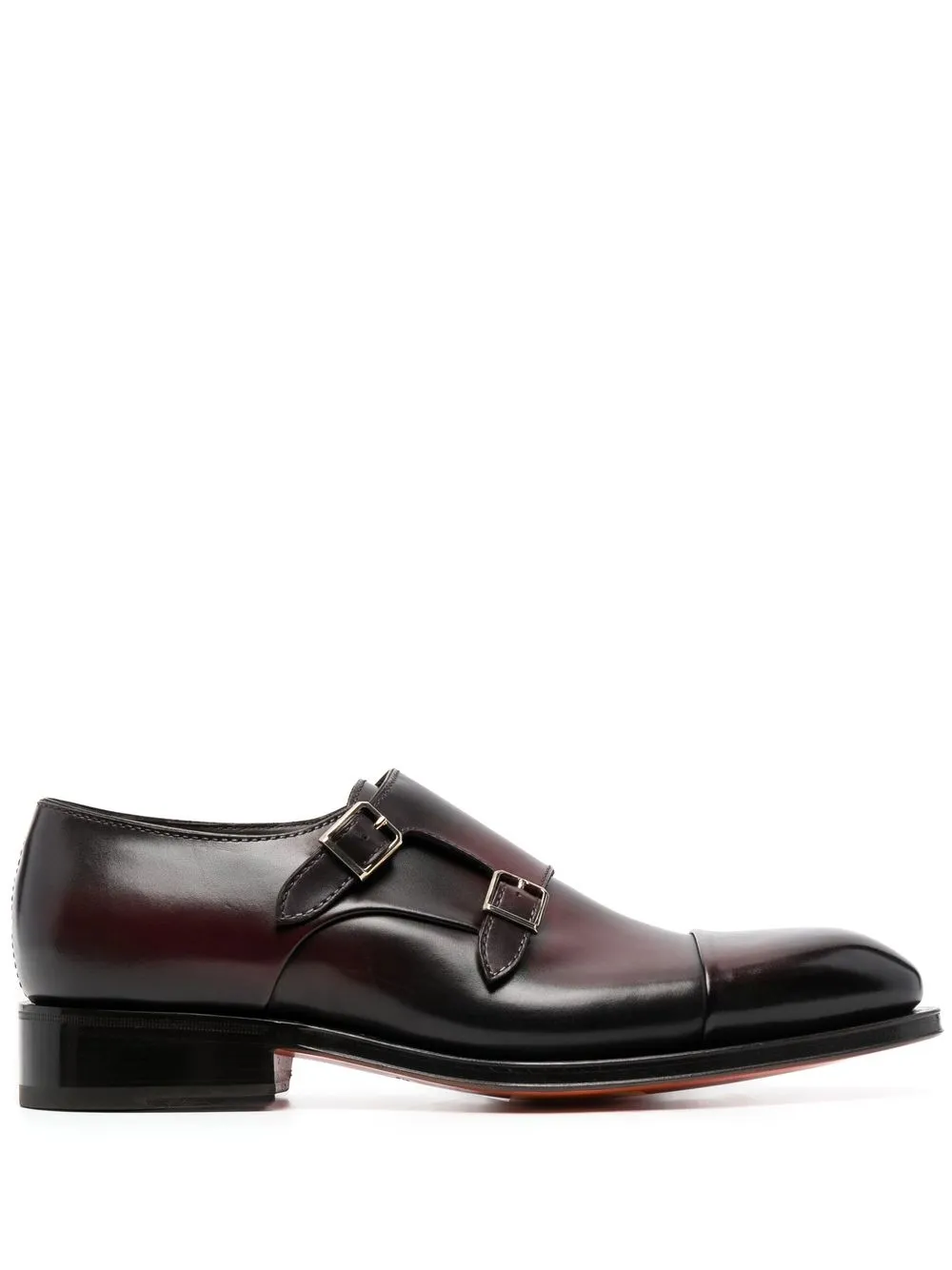 

Santoni two-strap leather loafers - Brown