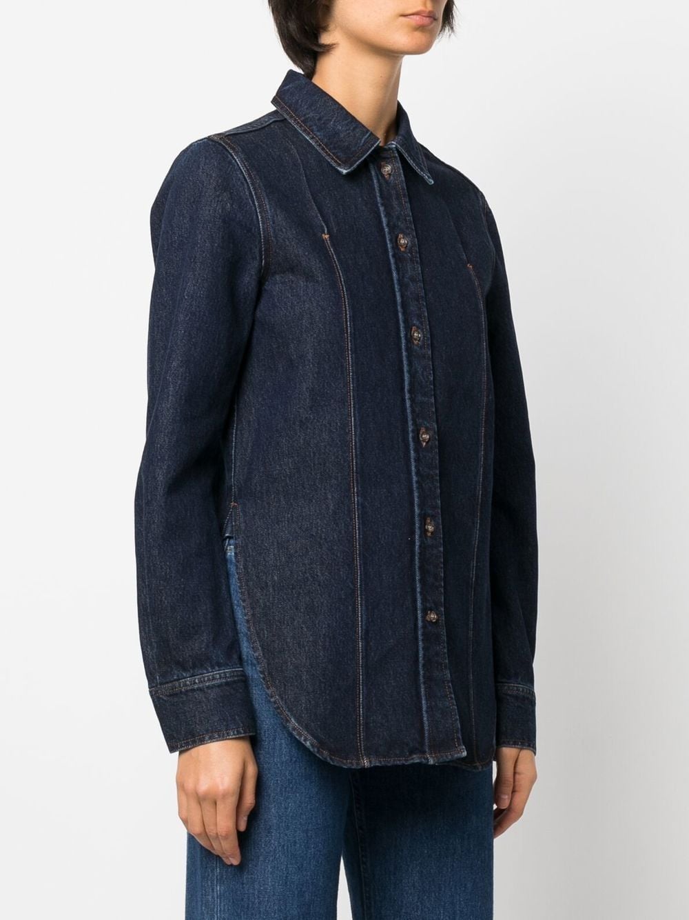 Shop Totême Slim-fit Denim Shirt In Blue