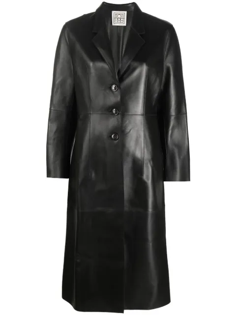 TOTEME single-breasted leather coat
