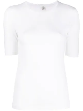 【関税込み】TOTEME オフホワイト シルク Tシャツ Off-White Classic T-Shirt by TOTEME on Sale
